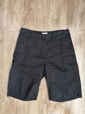 Eileen Fisher Organic Linen Bermuda Shorts Black Size 4